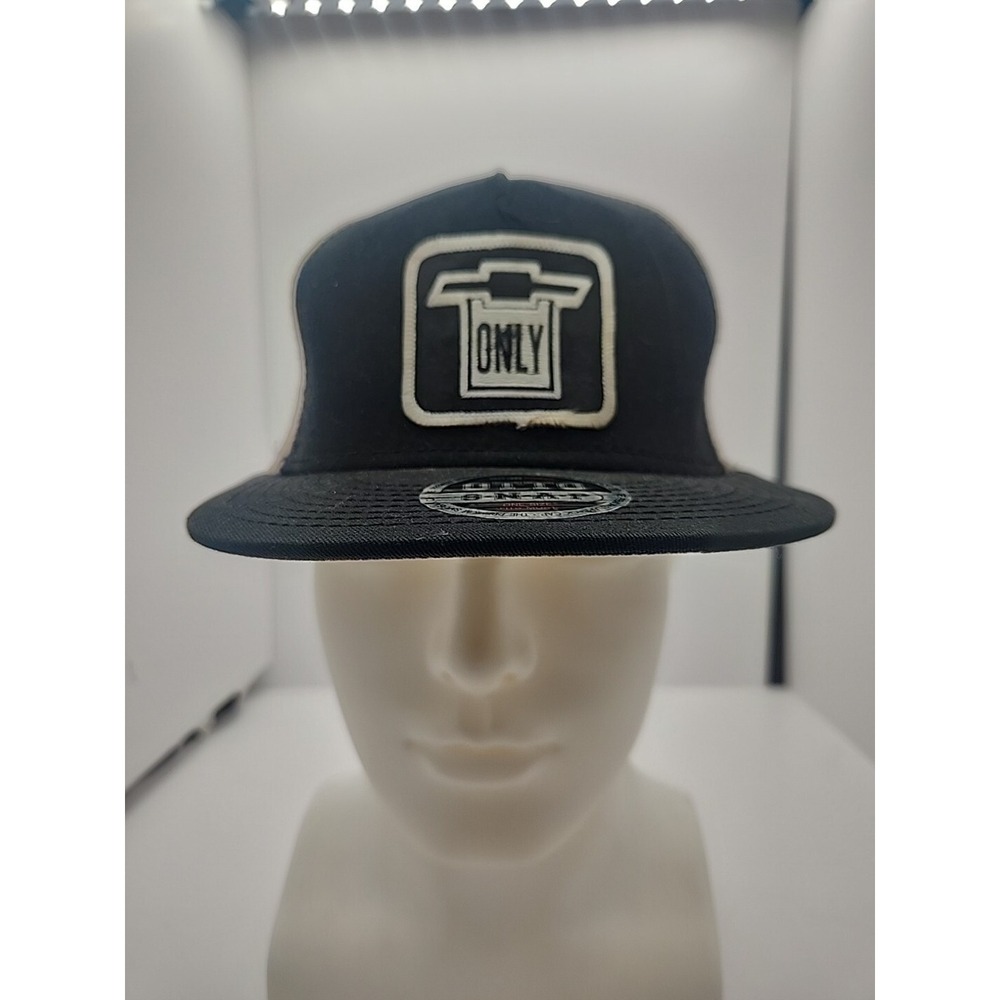 Chevrolet Chevy Only Snapback Hat Black Tan Mesh Trucker Cap Mens OSFM